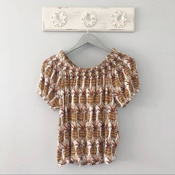 Anthropologie Porridge Pineapple Back Bow Top NEW - Picture 3 of 10